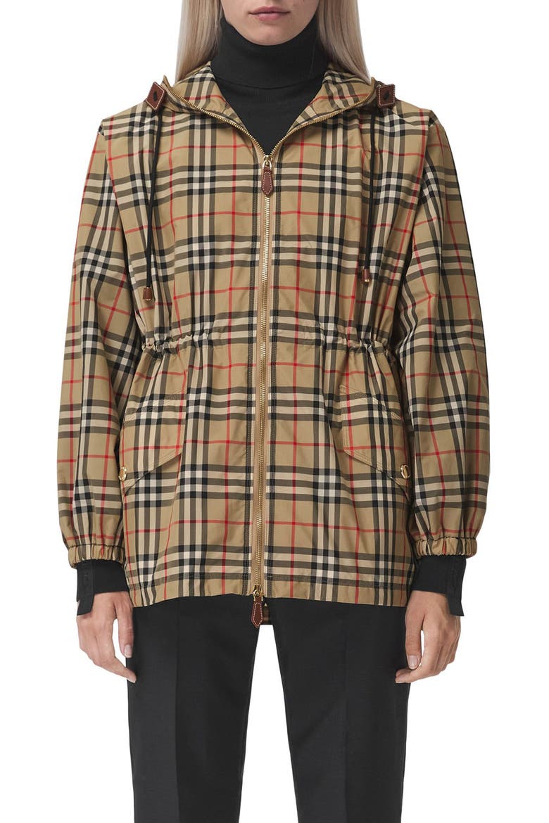 Binham Check Hooded Jacket, Main, color, ARCHIVE BEIGE CHECK