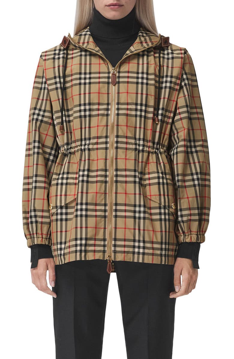 Burberry Binham Check Hooded Jacket, Main, color, 