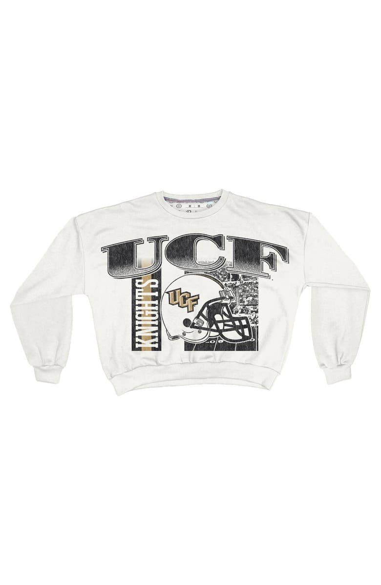 PRESSBOX Women's Pressbox White UCF Knights Oversized Janice Retro Waist-Length Sweatshirt, Alternate, color, White