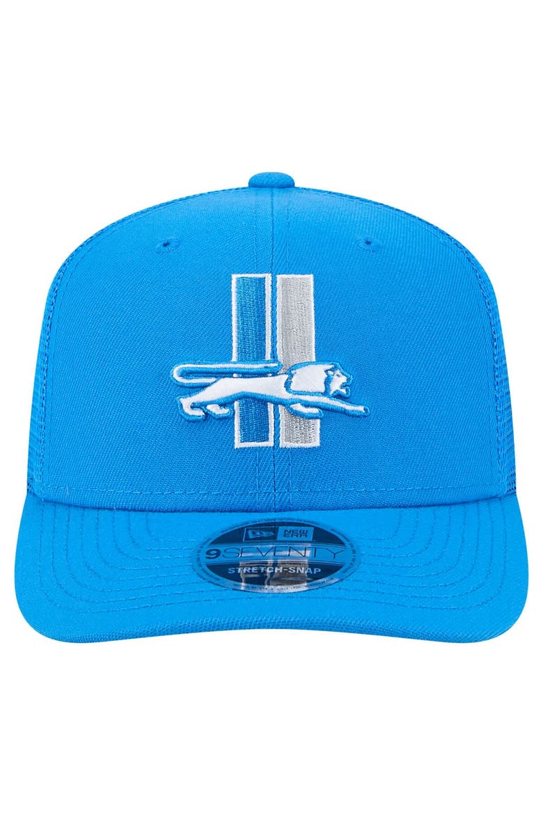 Men's New Era Blue Detroit Lions Main Trucker 9SEVENTY Stretch-Snap Hat, Alternate, color, Blue