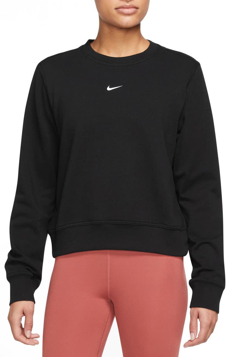 Nike Dri-FIT One Long Sleeve Top, Main, color, Black/ White