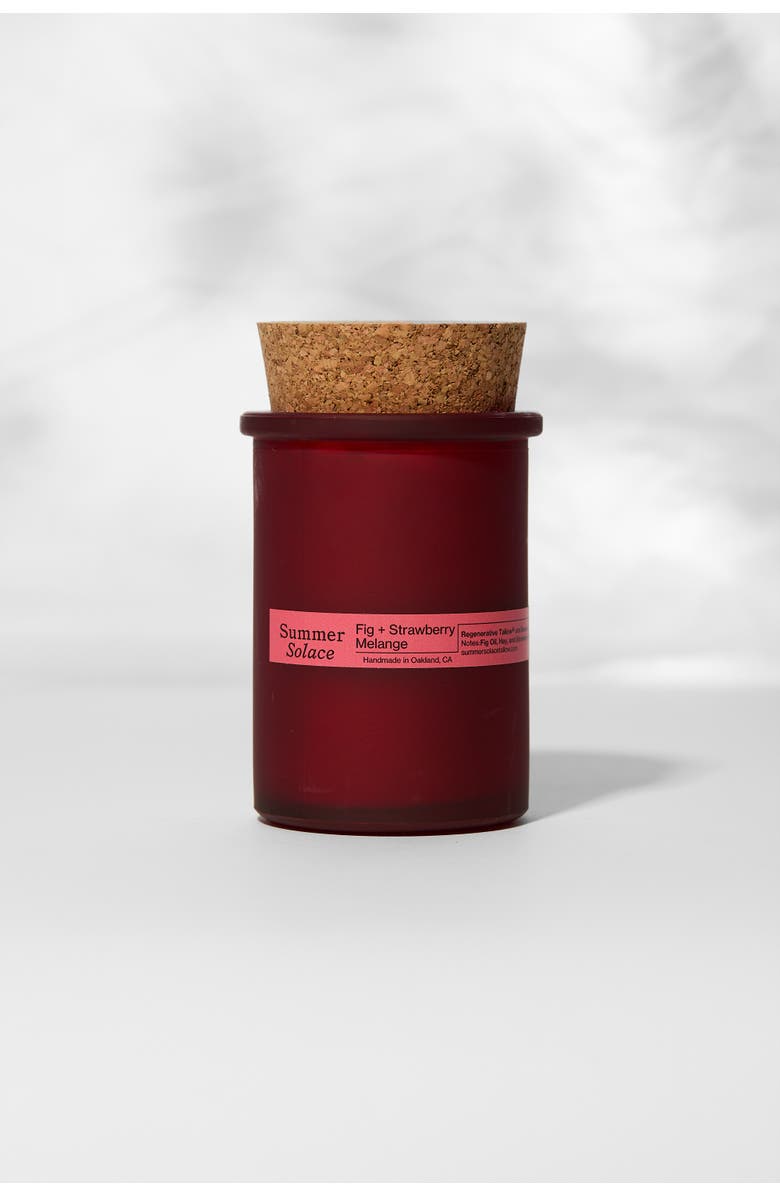 Summer Solace Tallow Fig and Strawberry Melange Candle, Main, color, Deep Reddish-Brown