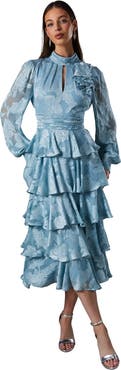 Coast Jacquard Tiered Maxi Dress