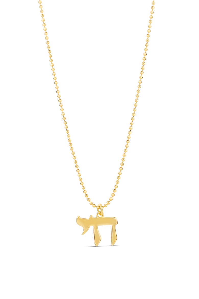 Chai Pendant Necklace, Main, color, GOLD