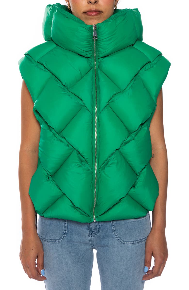AZALEA WANG Braided Hooded Puffer Vest, Main, color,