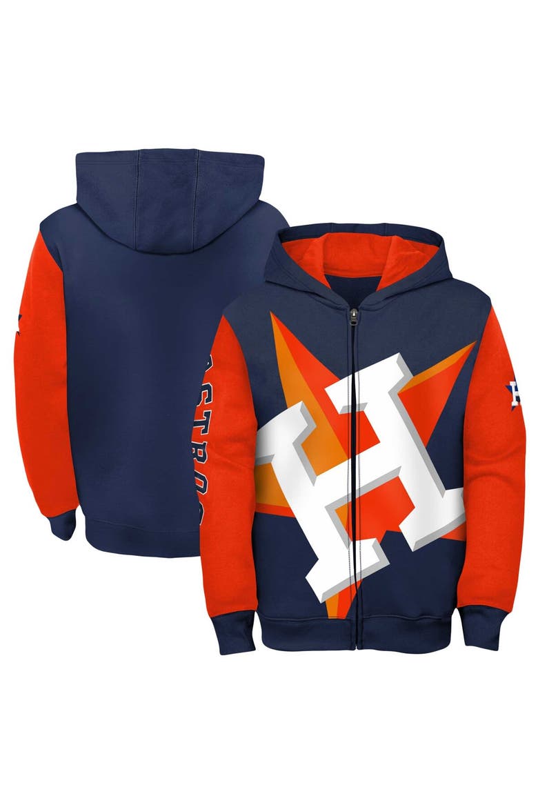 Youth Fanatics Branded Navy/Orange Houston Astros Postcard Full-Zip Hoodie Jacket, Main, color, Navy