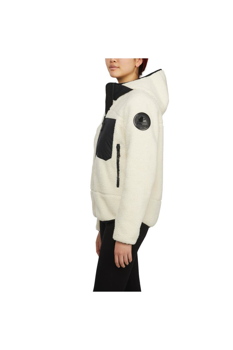 Blakely Boyfriend Fit shearling Jacket with Fixed Hood, Alternate, color, Natural