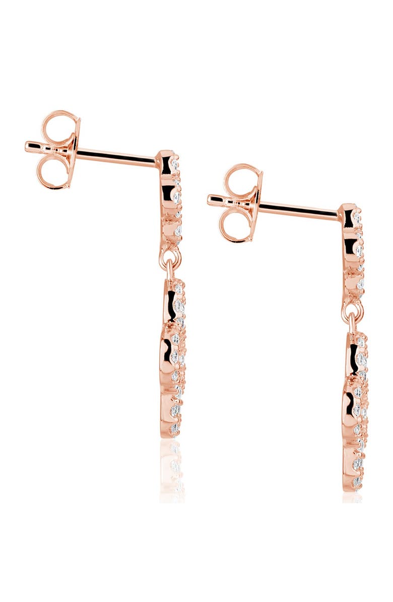 SUZY LEVIAN CZ Clover Drop Earrings, Alternate, color, Rose