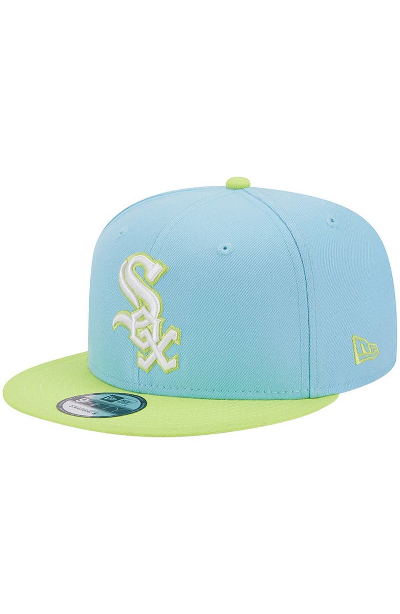 New Era Men's New Era Light Blue/Neon Green Chicago White Sox Spring Basic Two-Tone 9FIFTY Snapback Hat, Main, color, 