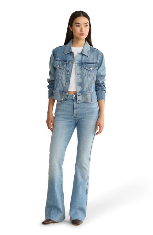Warp & Weft Warp+weft Crop Denim Jacket In Blue