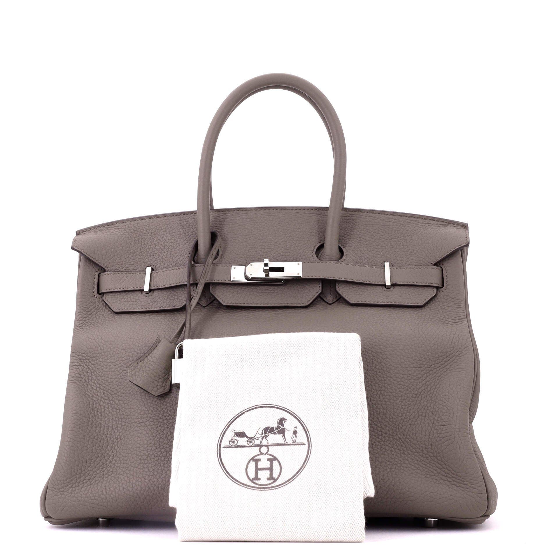 Birkin Handbag Grey Clemence with Palladium Hardware 35, Alternate, color, Grey