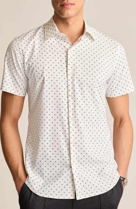 Bonobos Tech Diamond Print Short Sleeve Performance Button-Up Shirt
