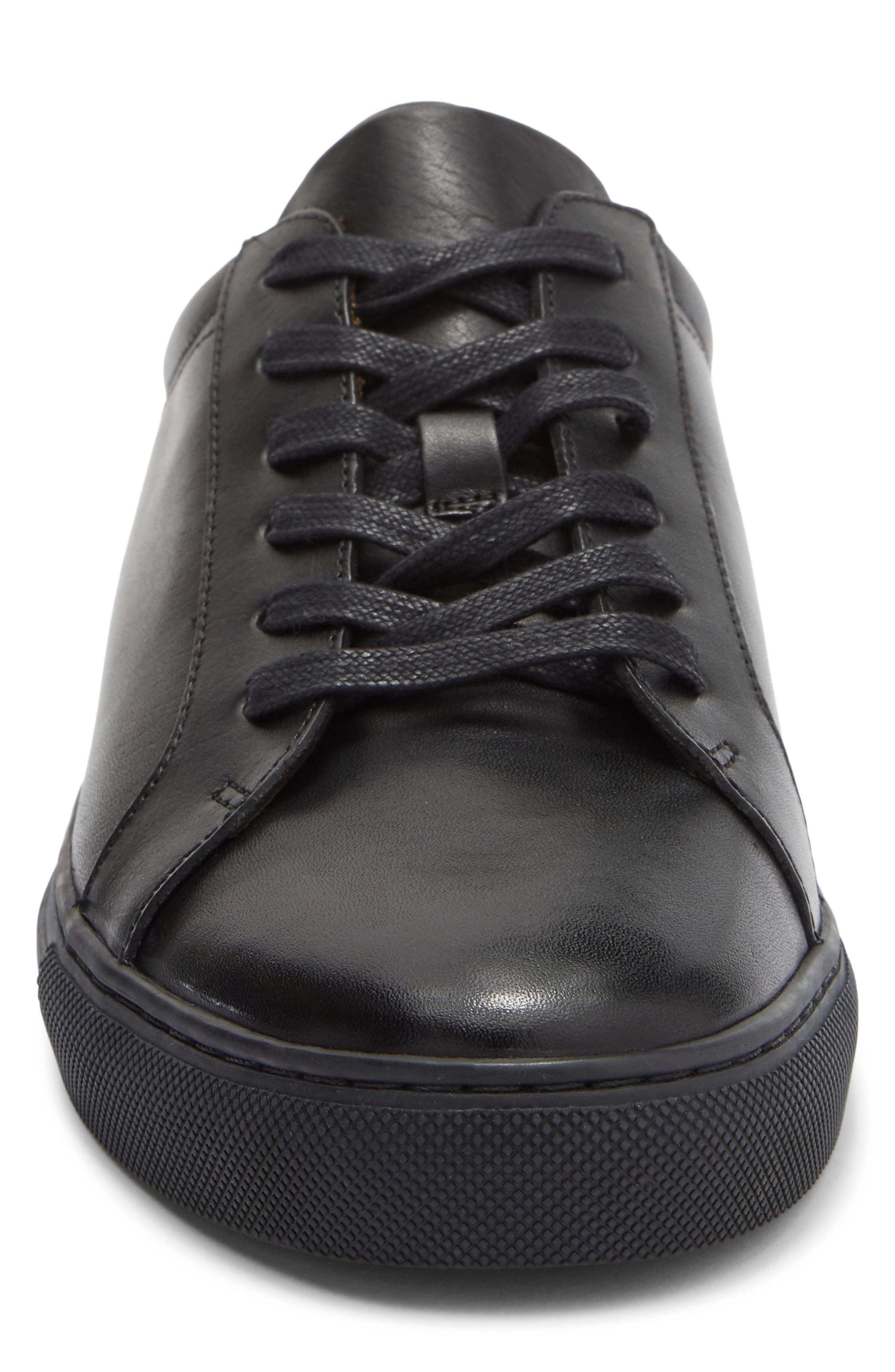 Leather Sneaker, Alternate, color, TRIPLE BLACK