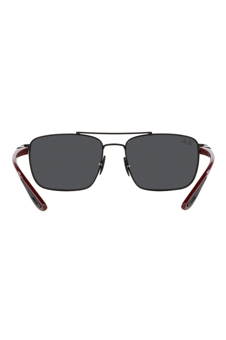 58mm Square Sunglasses, Alternate, color, BLACK
