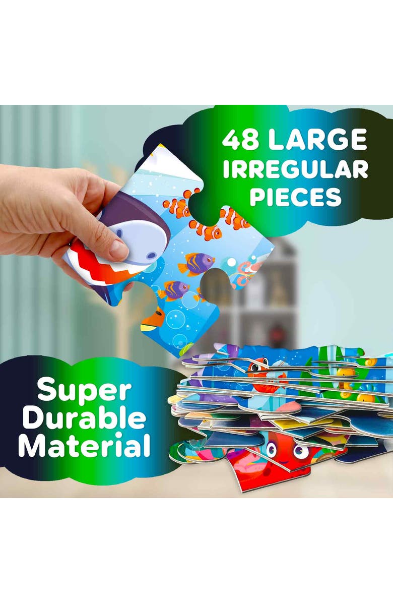 Quokka Giant Floor Puzzle Set for Kids - 48 Piece Jigsaw Puzzles, Alternate, color, Ocean Glow