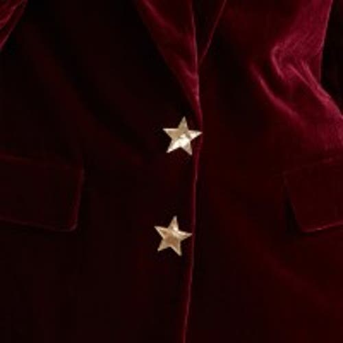 Chinti & Parker Viscose Velvet Jacket In Burgundy
