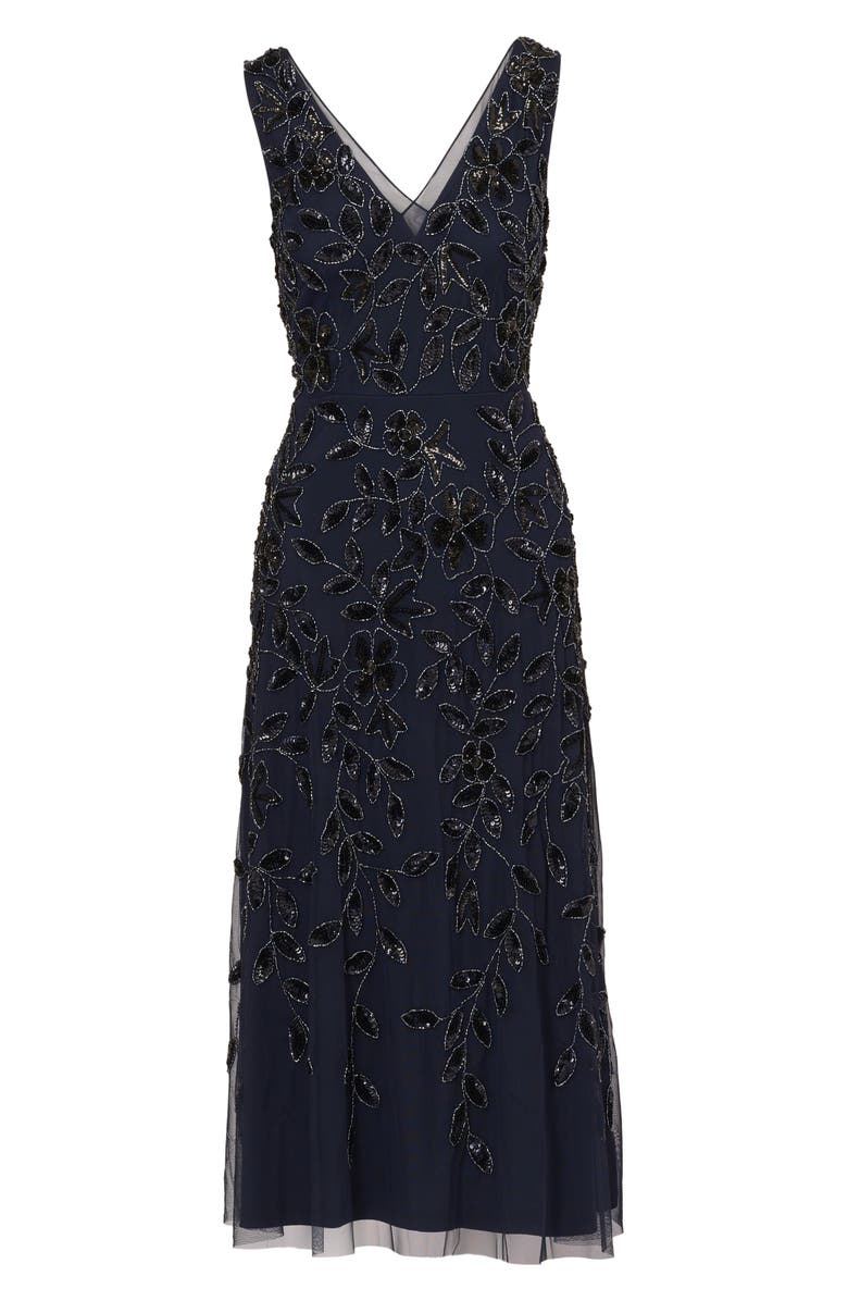 Adrianna Papell Beaded Sequin Cocktail Dress, Alternate, color, 