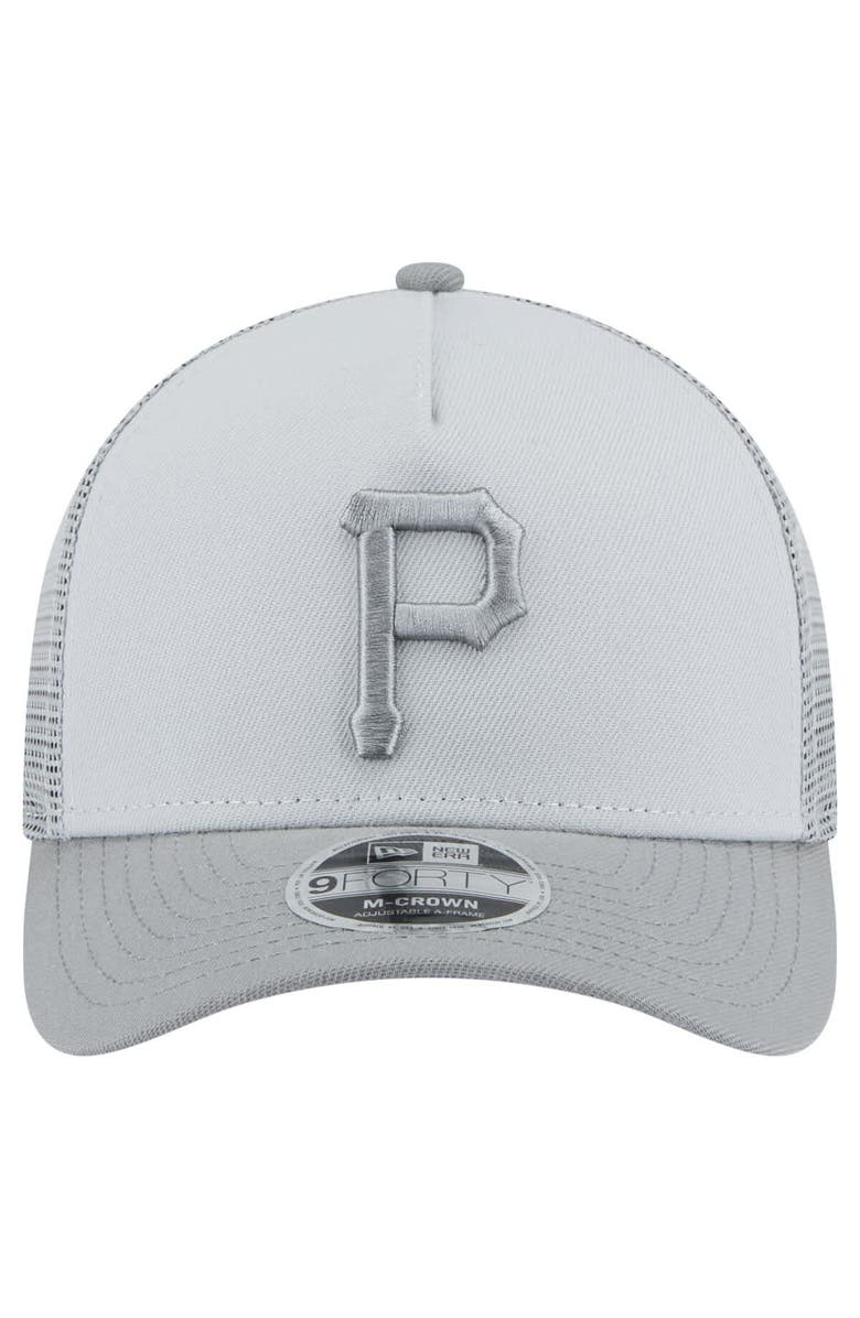 New Era Men's New Era Gray Pittsburgh Pirates Color Pack A-Frame 9FORTY Trucker Adjustable Hat, Alternate, color, 