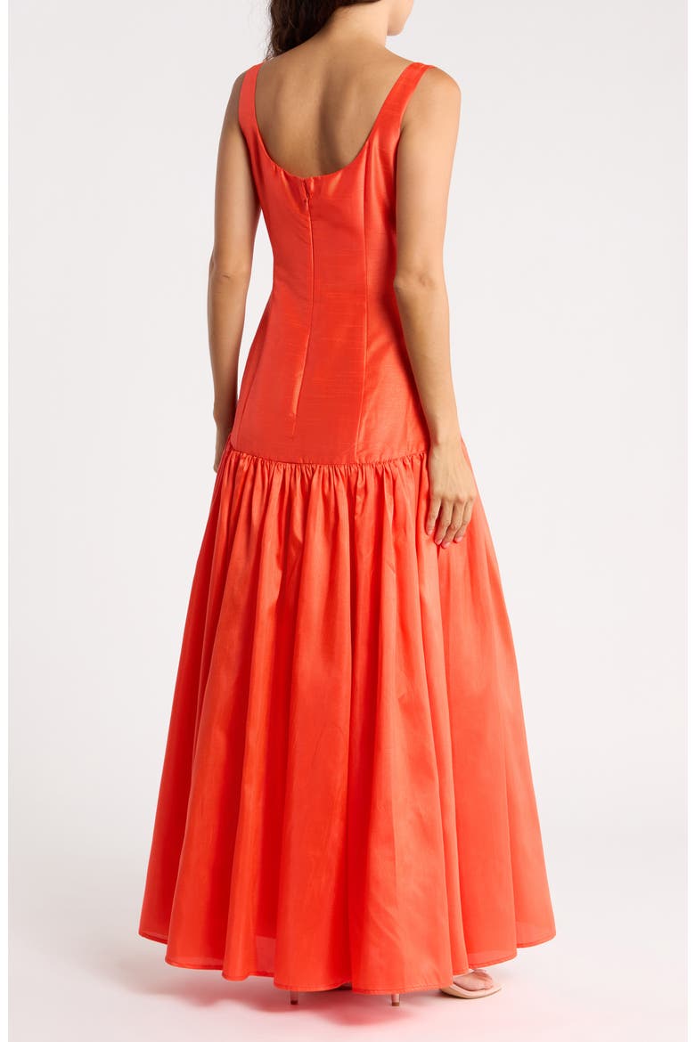 Ridge Midi Dress, Alternate, color, TANGERINE
