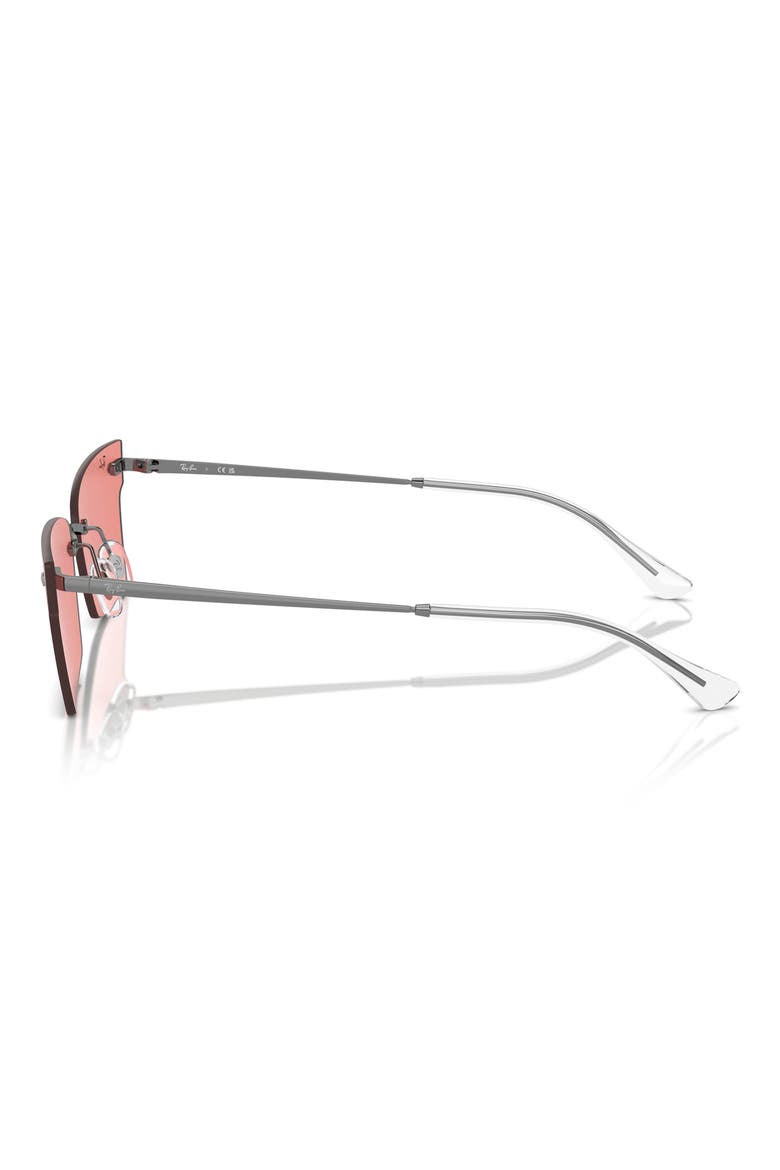 64mm Frameless Butterfly Sunglasses, Alternate, color, PINK