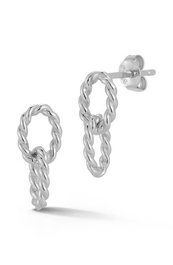 Chloe & Madison Chloe And Madison Twisted Drop Earrings In Silver