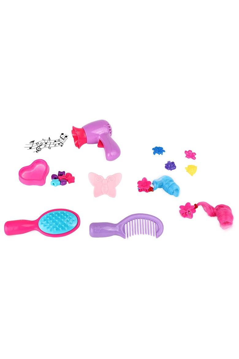 12 Inch Doll Hair Play Set Brunette, Alternate, color, Multicolored