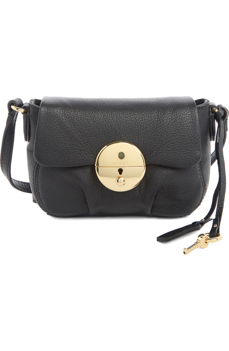 AIMEE Mini Cannes Flap Crossbody Bag, Main, color, Black