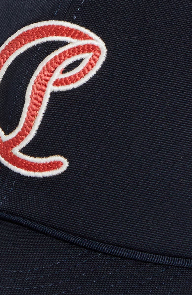 Christian Louboutin Mooncrest Ivy Embroidered Monogram Canvas Baseball Cap, Alternate, color, Navy