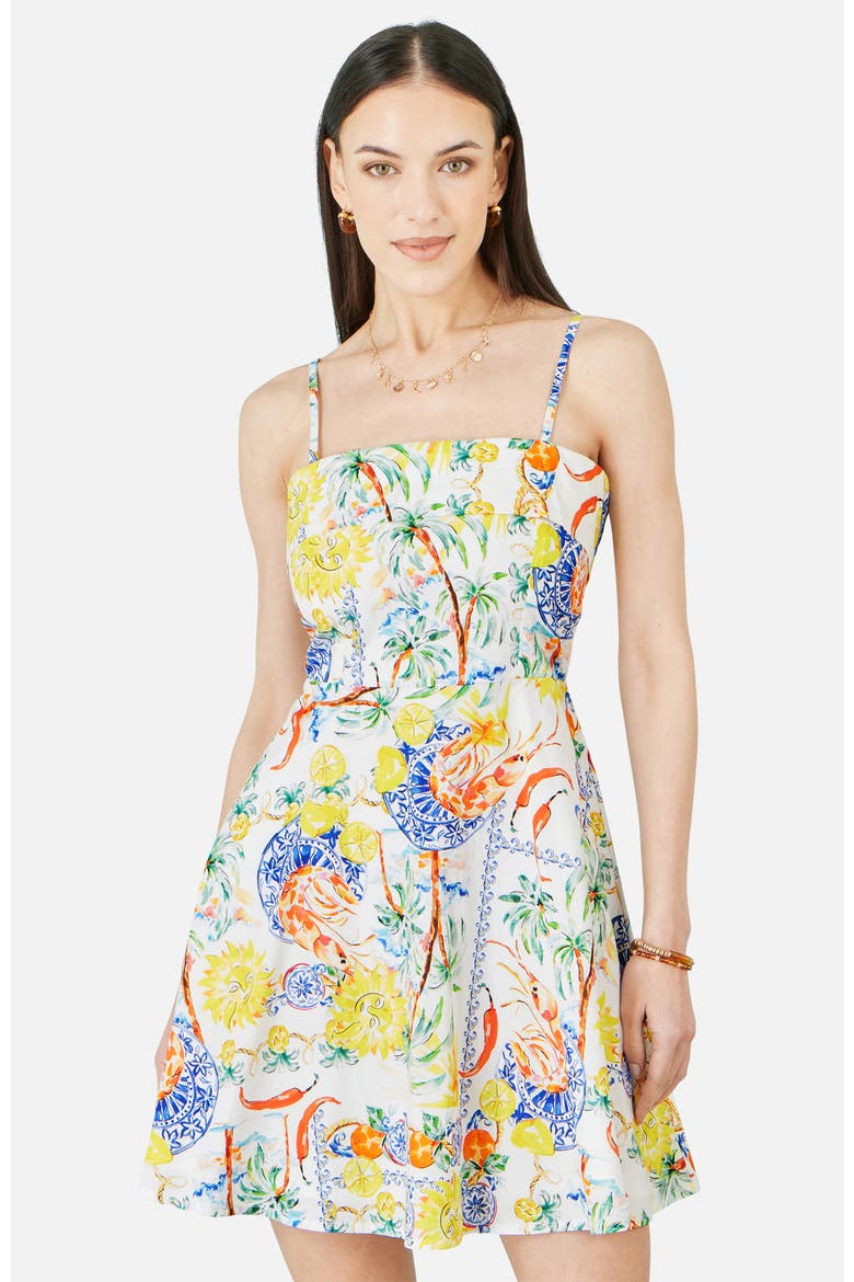 Print Cotton Mini Sun Dress, Alternate, color, Multi