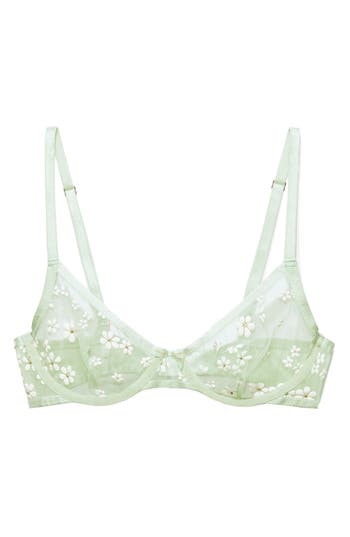 Savage X Fenty Puff Daisy Unlined Bra In Green