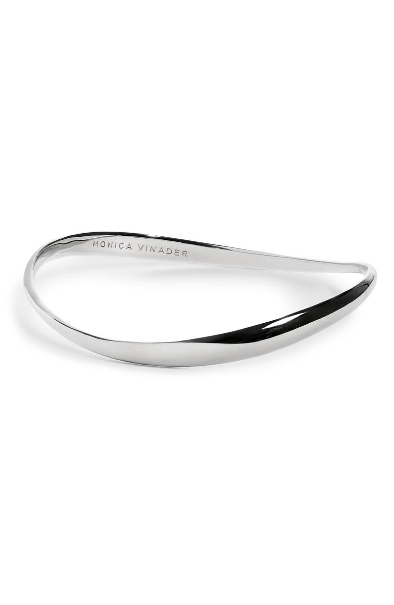 Monica Vinader Swirl Bangle, Main, color, Sterling Silver