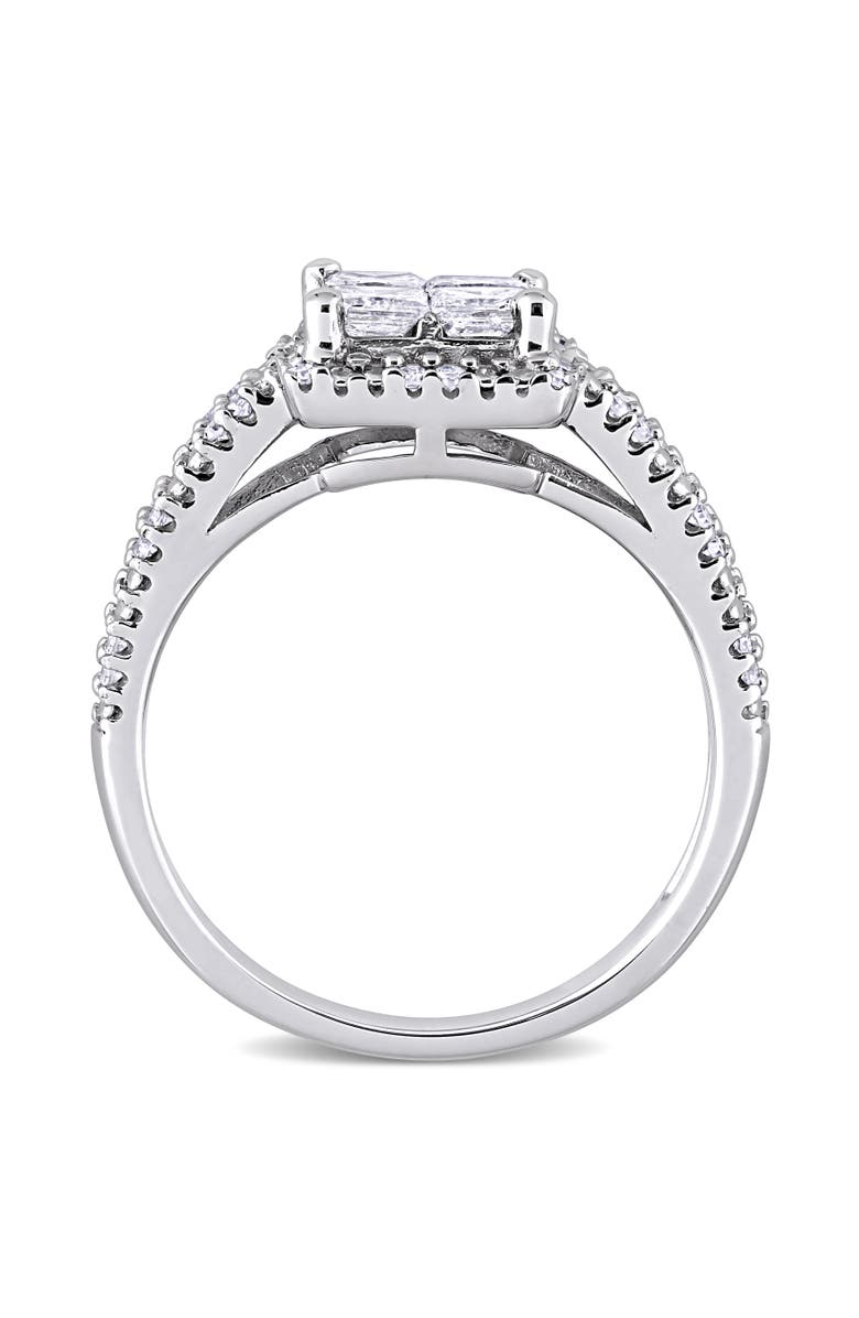 Julianna B. Diamond Princess Square Engagement Ring 10k, Alternate, color, 10K White Gold
