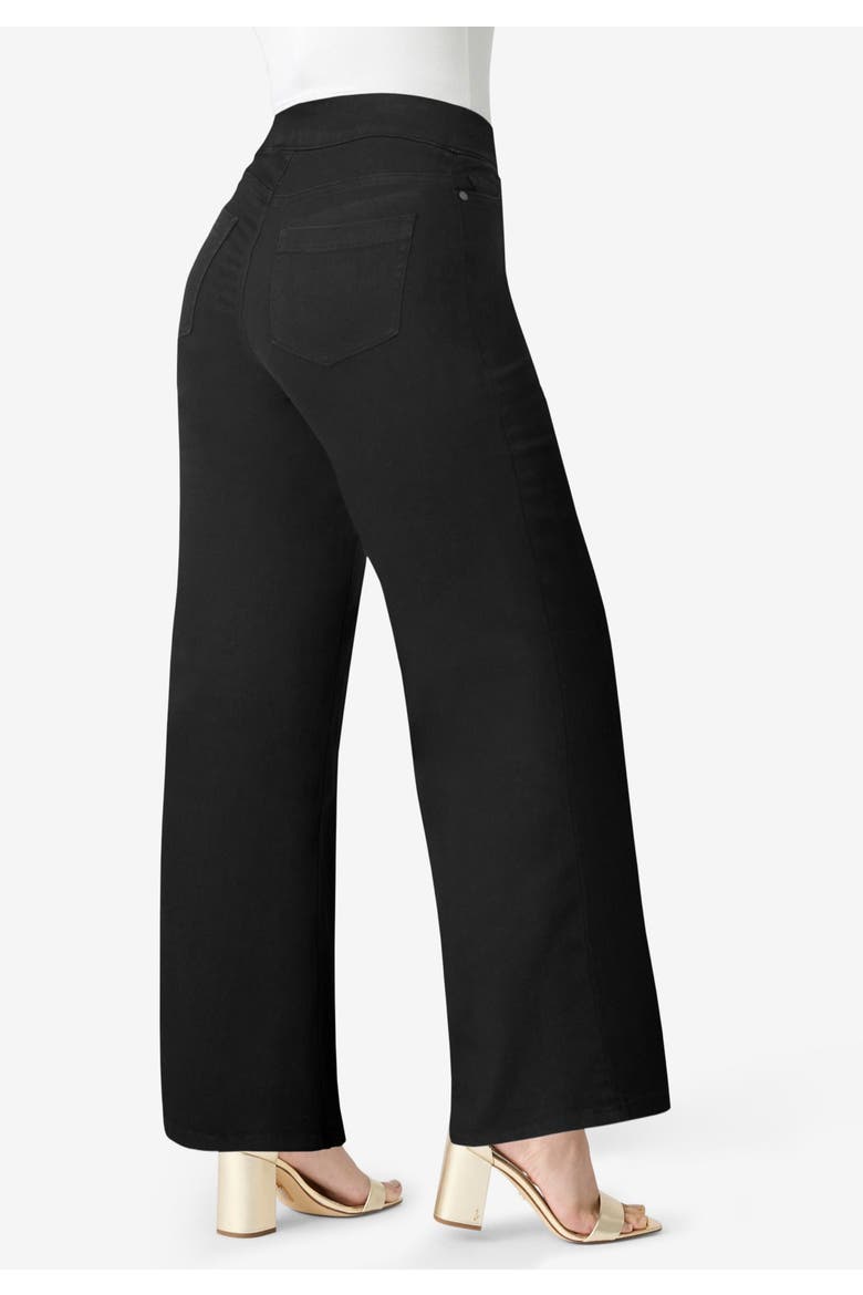 Tall Plus Size 360° Stretch Wide Leg Jean, Alternate, color, BLACK