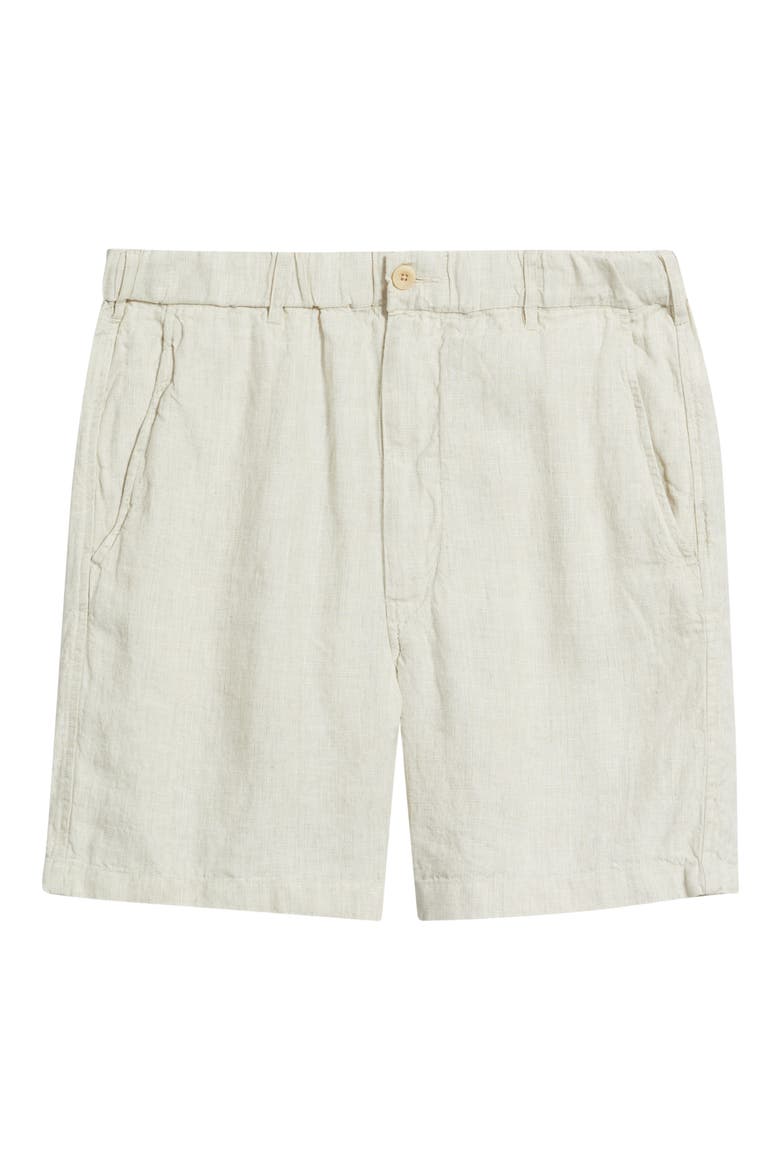 Pull-On Linen Shorts, Alternate, color, BLEACHED