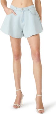 Steve Madden Soph Raw Hem Denim Shorts