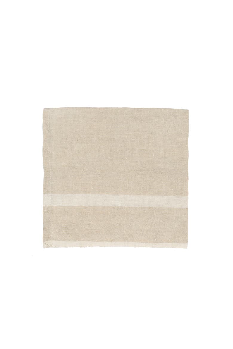 Laundered Linen Napkins - Set of 4, Alternate, color, Natural/White 20" x 20"