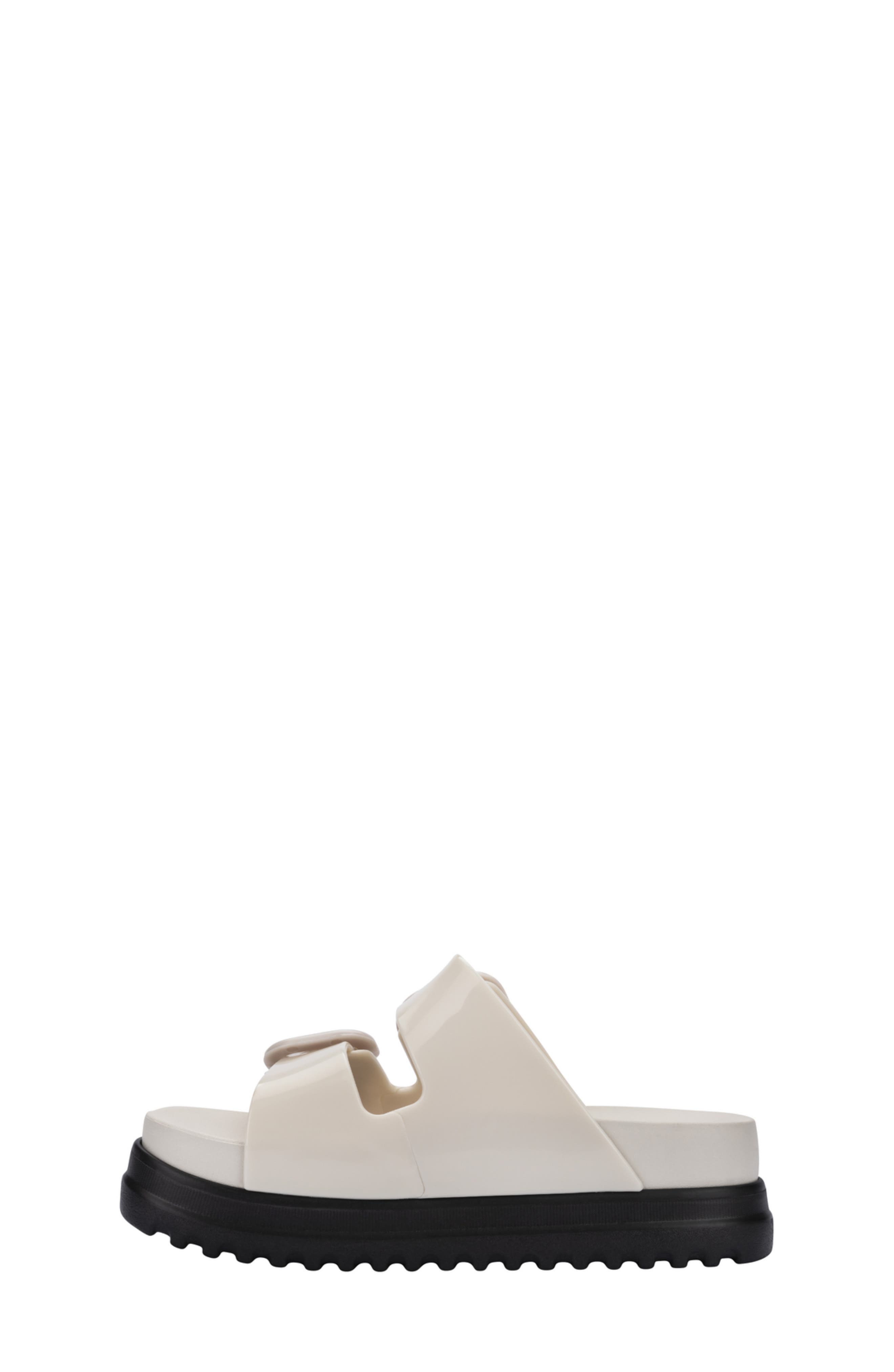 Kids' Cozy Platform Slide Sandal, Alternate, color, BLACK/ BEIGE