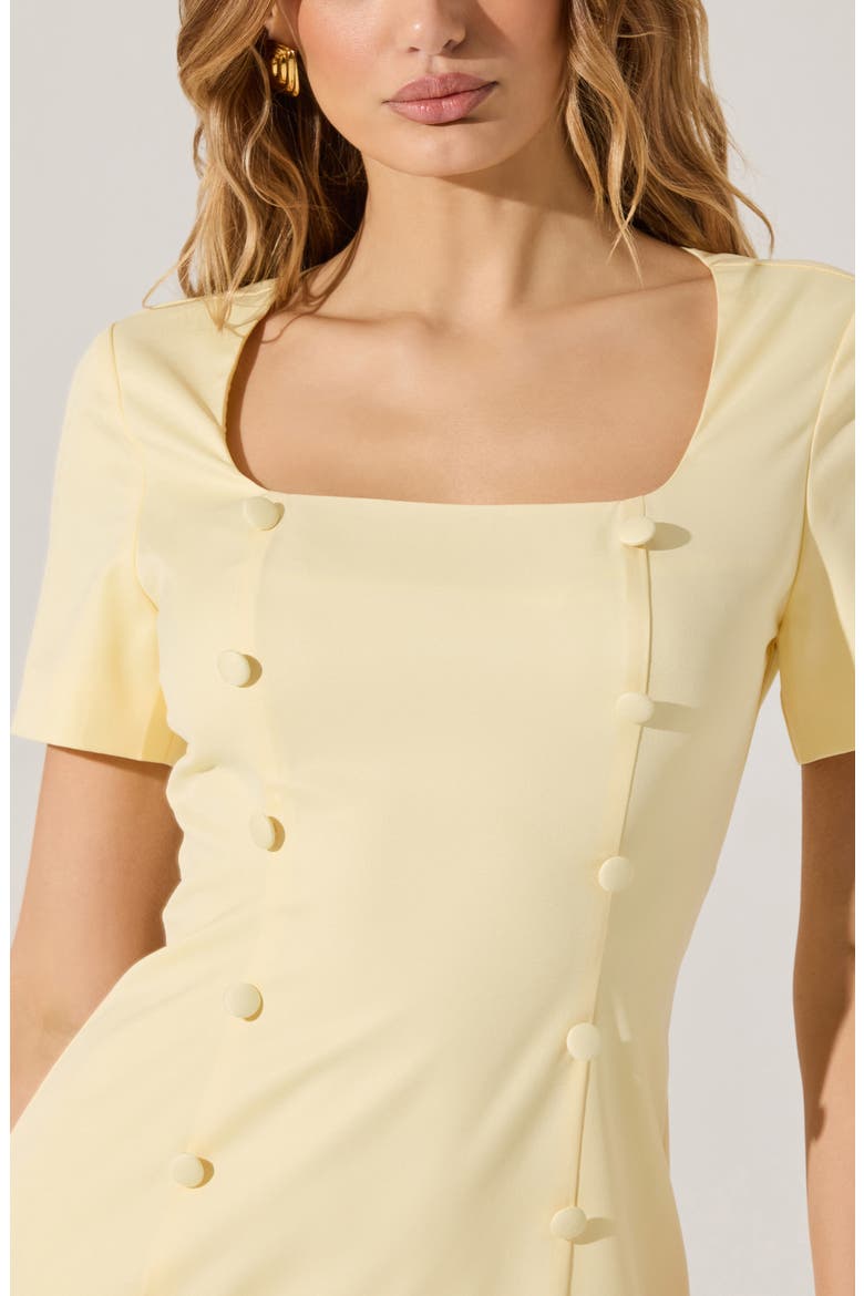 Pleated Minidress, Alternate, color, YELLOW
