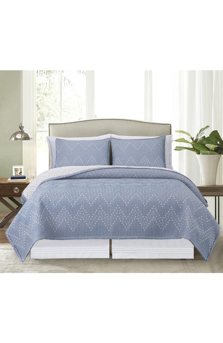 C&F Home Chambray Maya Jacquard Quilt Bedding Collection, Alternate, color, Blue