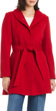 Kate Spade New York high neck belted coat