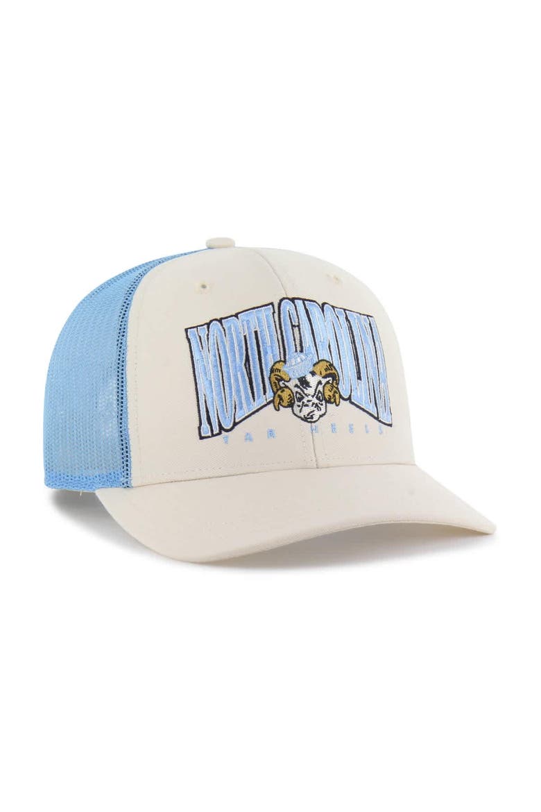 Men's '47  Natural North Carolina Tar Heels Drawbridge Trucker Adjustable Hat, Alternate, color, Natural