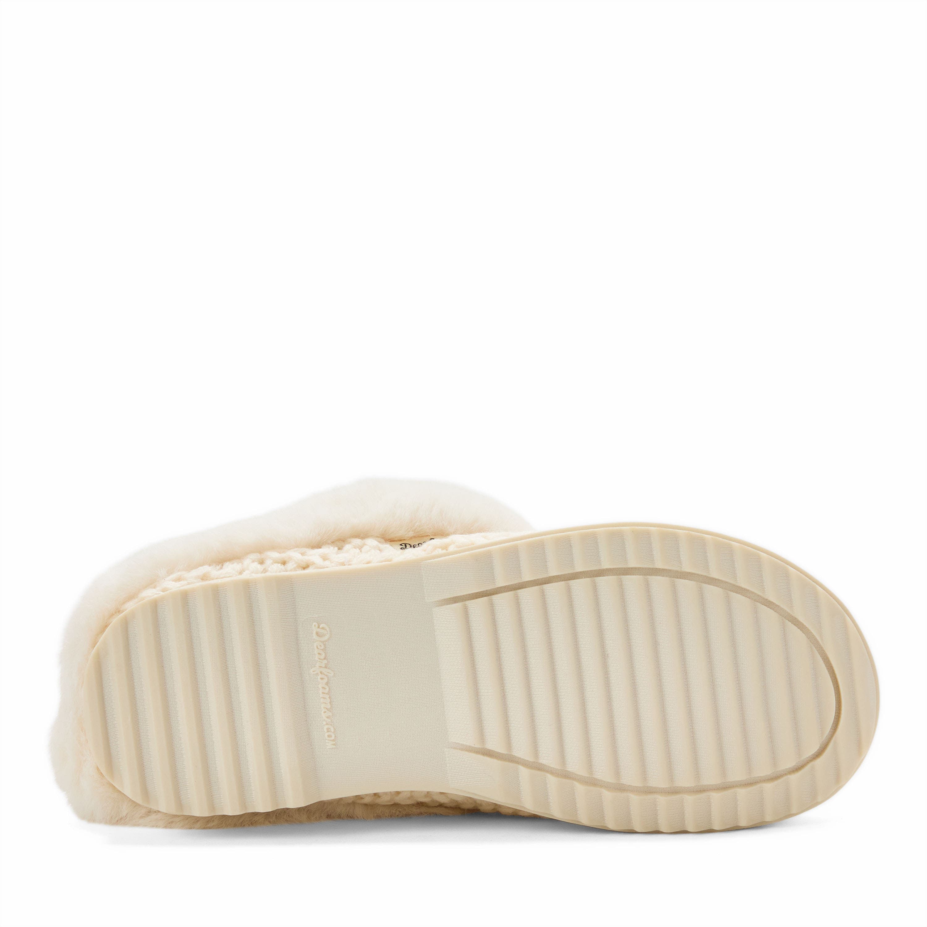 Hannah Festive Knit Clog Slippers, Alternate, color, CREAM