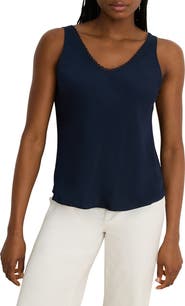 NIC+ZOE Lace Trim Satin Tank
