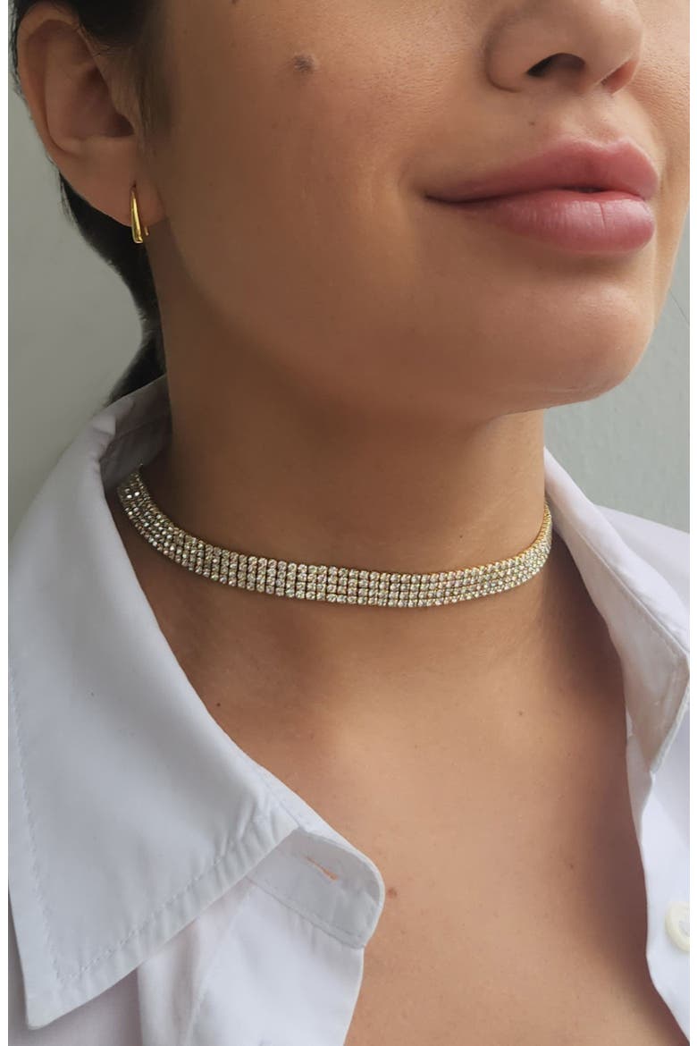Crystal Choker Necklace, Alternate, color, GOLD
