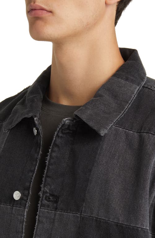 Frame Checkerboard Denim Jacket In Black
