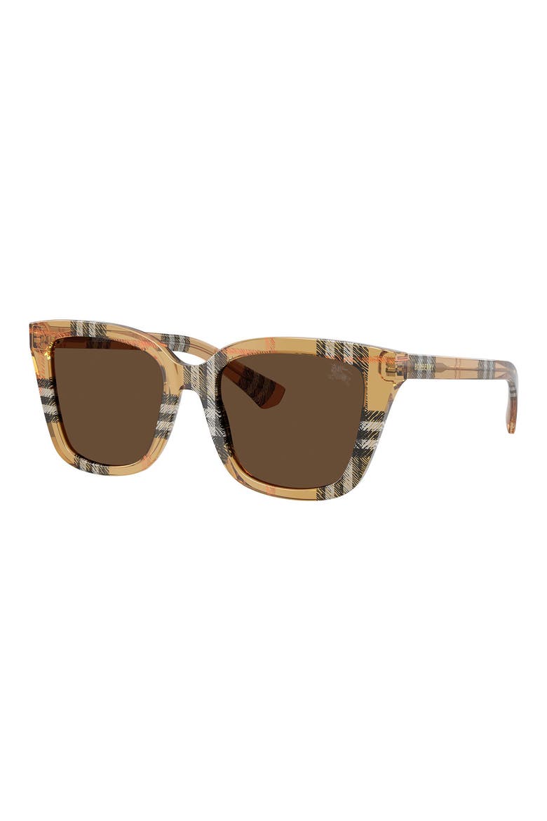52mm Gradient Square Sunglasses, Alternate, color, CHECK SAND / DARK BROWN