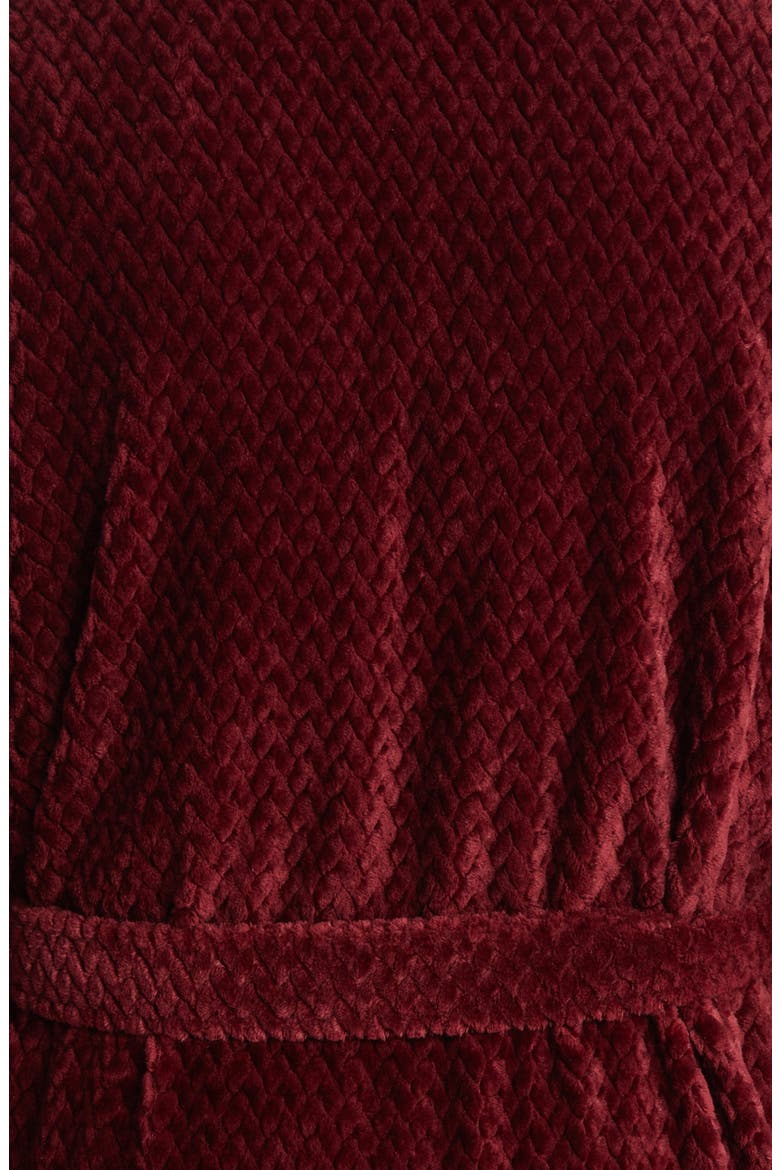 Plush Jacquard Robe, Alternate, color, BURGUNDY SPICE