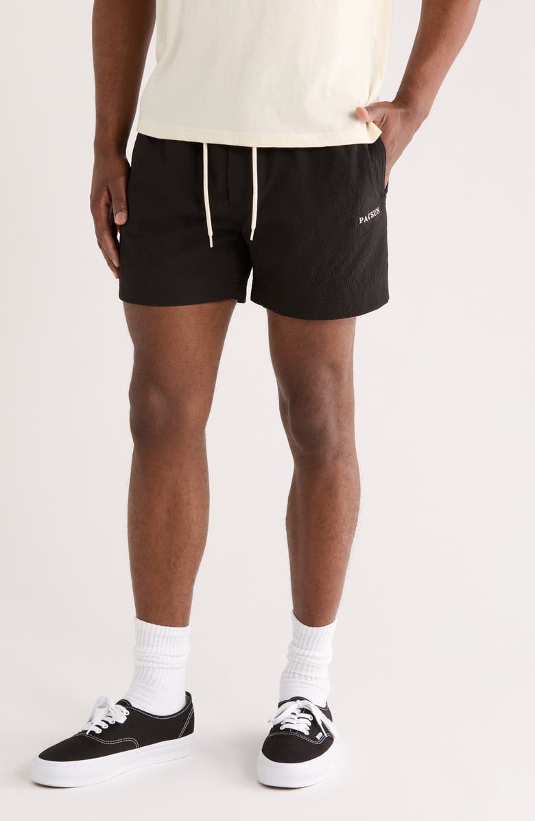 PacSun 4.5-Inch Seersucker Swim Trunks, Main, color, 