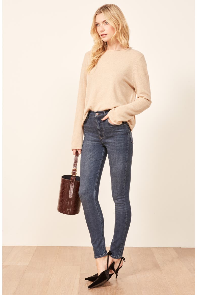 High & Skinny Jeans, Alternate, color, HAVANA