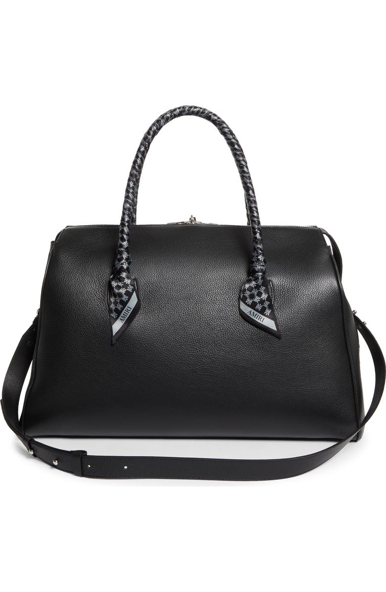 AMIRI Leather Duffle Bag, Alternate, color, Black